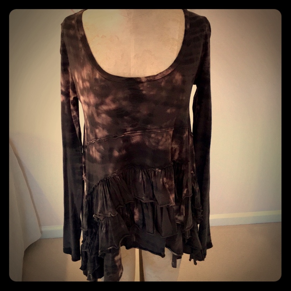 💯 authentic All Saints Python Ruffles Top sz 8